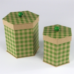caja de regalo de papel hexagonal