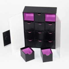 caja de regalo de calendario de advenimiento de Navidad de papel de cartón reciclado con cierre de imán