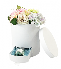 Caja de flores redondas, caja de embalaje de regalo