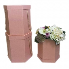 Caja de regalo de las flores del embalaje del florista del hexágono, decoración del banquete de boda