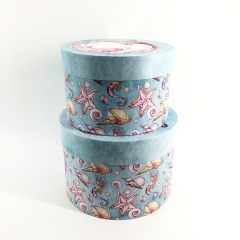 Caja de regalo de papel de forma redonda de diseño exquisito con tapas para almacenamiento decorativo y regalos