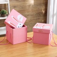 Custom Decorative Square Packing Paper Gift Boxes with Lids and Ribbon For Kids