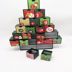 Diseño personalizado de lujo Embalaje de regalos Cartón Árbol Calendario de Adviento