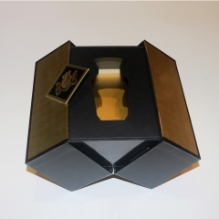Creativo nuevo diseño personalizado caja de vino con relieve