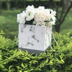 Diseño de impresión de lujo Cartón de mármol cuadrados cajas de flores