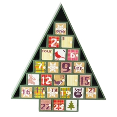 Plaid decorativo árbol en forma de calendario de Adviento para regalo de Navidad