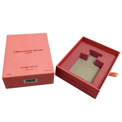 Caja de regalo rosada preciosa del papel del perfume con el cajón para Customing el logotipo