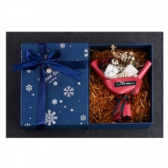 Caja de regalo de cartón de copo de nieve personalizado romántico con pajarita