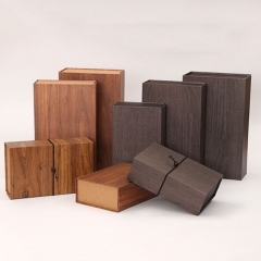 Caja de regalo de papel de diseño de madera