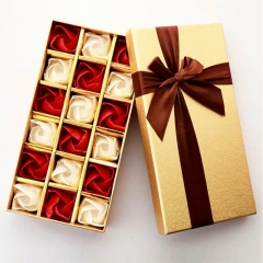 Caja de regalo de cartón de embalaje de flores de lujo con bandeja