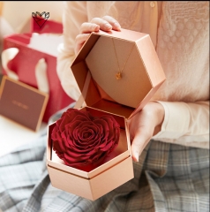 Impresión personalizada de caja de regalo de flores para el día de San Valentín