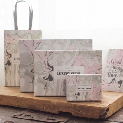 Diseño de impresión de lujo Cartón de mármol cuadrados cajas de flores