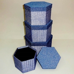 Caja de cartón hexagonal con brillo 2019 para accesorios de embalaje