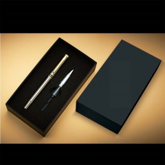 Caja de regalo de papel negro de lujo para la pluma de embalaje con bandeja