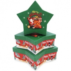 Caja de regalo con forma de estrella navideña 2019 con logotipo personalizado