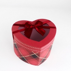 Caja de regalo de papel de embalaje rojo de lujo con ventanas de pvc