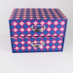 caja de regalo rígida de cartón con cajón de doble capa con mango de metal