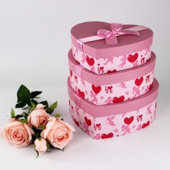 impresión de lujo diseño personalizado cartón flores forma de corazón embalaje caja de regalo