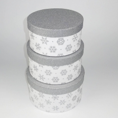 diseño de patrón de copo de nieve de plata que imprime cajas de cartón duro para regalos