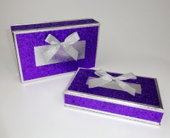 caja de empaquetado de lujo brillante de la joyería del collar del papel del brillo